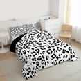 thumbnail image 3 of Castle Fairy Boys Girls Leopard Print Twin Comforter Sets,Black White Bedding Set, 3 of 8