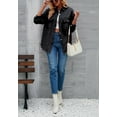 thumbnail image 2 of Solid Color Distressed Jacket, Black, Small, 2 of 5