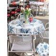 thumbnail image 5 of Outdoor Tablecloth with Umbrella Hole for Patio/Picnic/Party/Camping, Blue Coastal Waterproof Table Cloth Round Cover Washable, Summer Retro Ocean Sea Corals Starfish Shells (Dia 60"), 5 of 9