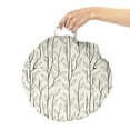 thumbnail image 2 of Leaves Round Floor Cushion with Handle, Vertically Arranged Branches with Leaf Motifs Spring Seasonal, Decorative Pillow for Living Room & Dorms, 18" Round, Eggshell Dark Pine Green, by Ambesonne, 2 of 4