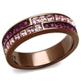 thumbnail image 1 of IP Coffee light Stainless Steel Ring with Top Grade Crystal in Multi Color for Women Multi Color Stone Color Style TK2837 Size 7, 1 of 4