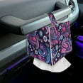 thumbnail image 7 of FUIALDOLG Stylish Tissue Box Cover Waterproof, Purple Paisley Floral Square PU Leather Tissue Box Holder, Modern Facial Paper Organizer Dispenser for Bathroom, Car, 5.1''X5.1''X5.5'', 7 of 7