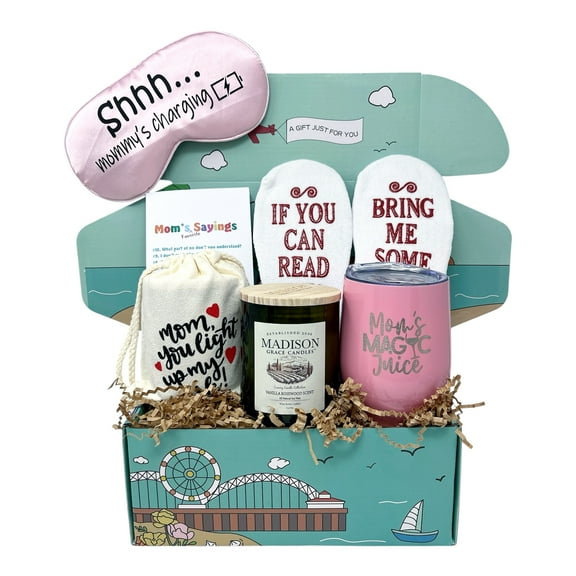Wine Gift Basket for mom, Wine Lover Gifts for Woman, Novelty Wine Gifts for Wine Lover Mom.