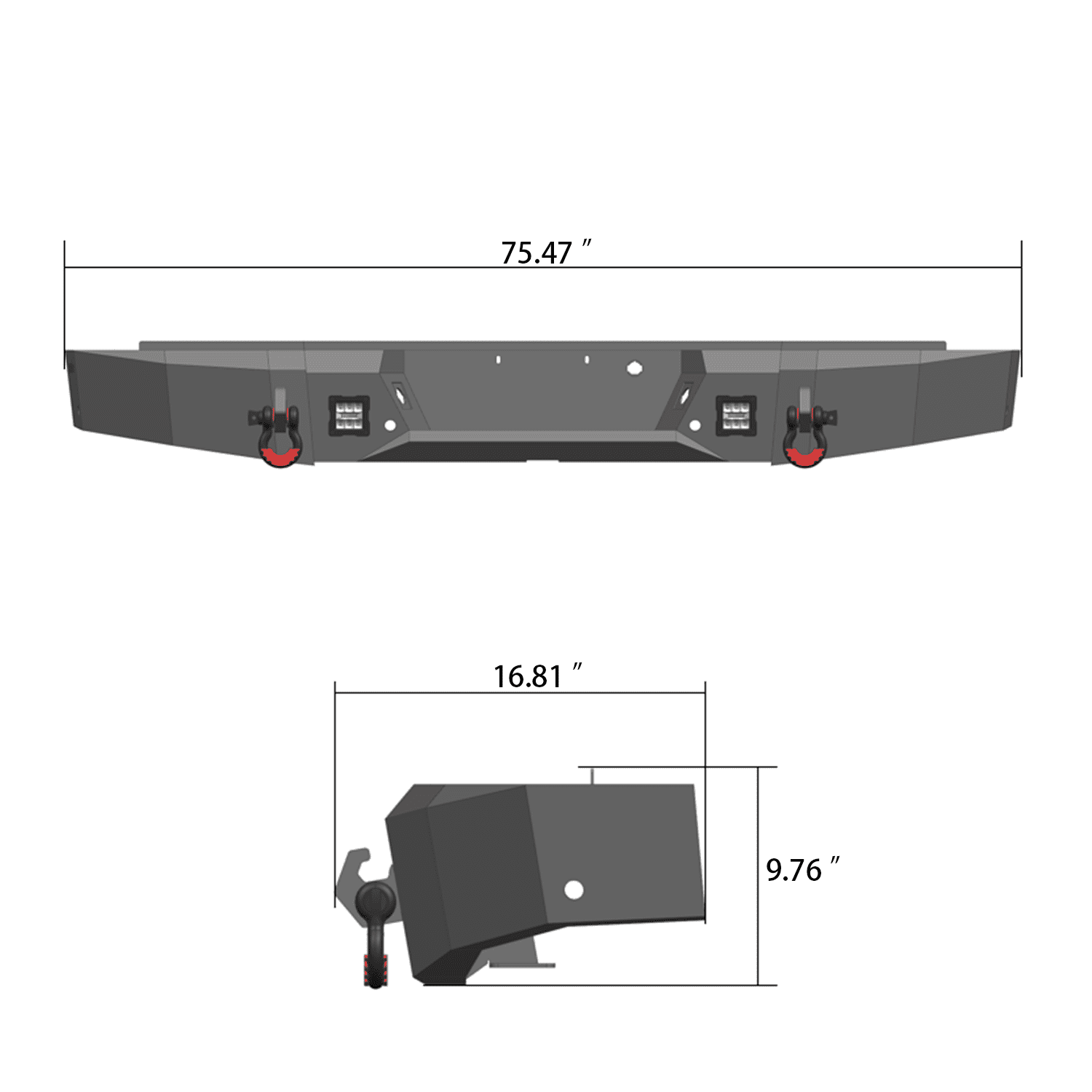 TIOYAR Steel Front and Rear Bumper for 2009-2014 Ford F150 (Not fit Raptor) With Winch Plate&Lights (Black Texture)