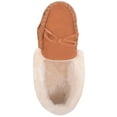 thumbnail image 6 of ABSOLUTE FOOTWEAR Womens Easy Slip On Winter Suede Fleece Lined Moccasin Style Slippers with Bow - Cognac - US 8, 6 of 7