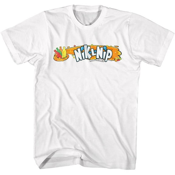 Nik-L-Nip Logo White Adult T-Shirt