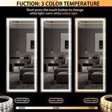 Hasipu 71" X 32" Full Length Mirror With Lights, White Frame