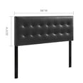 thumbnail image 2 of Modway Emily Upholstered Button Tufted Faux Leather Headboard, Full, Black, 2 of 4