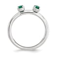 thumbnail image 2 of Created Emerald Sterling Silver Two-Stone Ring, 2 of 7