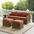 thumbnail image 6 of Crosley Furniture Bradenton 3-piece Fabric Outdoor Sofa Set in Sangria Red/Brown, 6 of 16