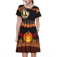 thumbnail image 1 of Disketp Halloween Decoration para Vestido de Manga Corta para Mujeres, Vestidos de Verano para Mujeres, Casual y Holgado para la Playa, 1 of 6