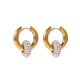 thumbnail image 2 of Pendientes de circonita de cristal de acero inoxidable para mujer, aretes de aro geométricos, colgante de fiesta, regalo de joyería, moda clásica, 2 of 4