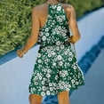 thumbnail image 4 of SMihono Robe d'Été pour Femmes Grande Taille Col Rond Décontracté Sans Manches Imprimé Fluide Boho Plage Mini Robe, 4 of 7