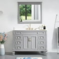 thumbnail image 2 of 48" Bathroom Vanity with Certified Sink and 38" HD Mirror Combo, Large Wood Vanity Set with Doors & Drawers, Freestanding Bath Vanity Cabinet in Modern Titanium Grey with Quartz Countertop, 2 of 7