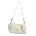 thumbnail image 4 of Bolso de hombro para mujer con diseño de mariposas, suave, para verano Blanco, 4 of 9