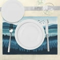 thumbnail image 3 of Ambesonne Blue Place Mats Set of 4, Mountain Trees and Birds View, Standard Size, Dark Lavender Sea Blue, 3 of 5