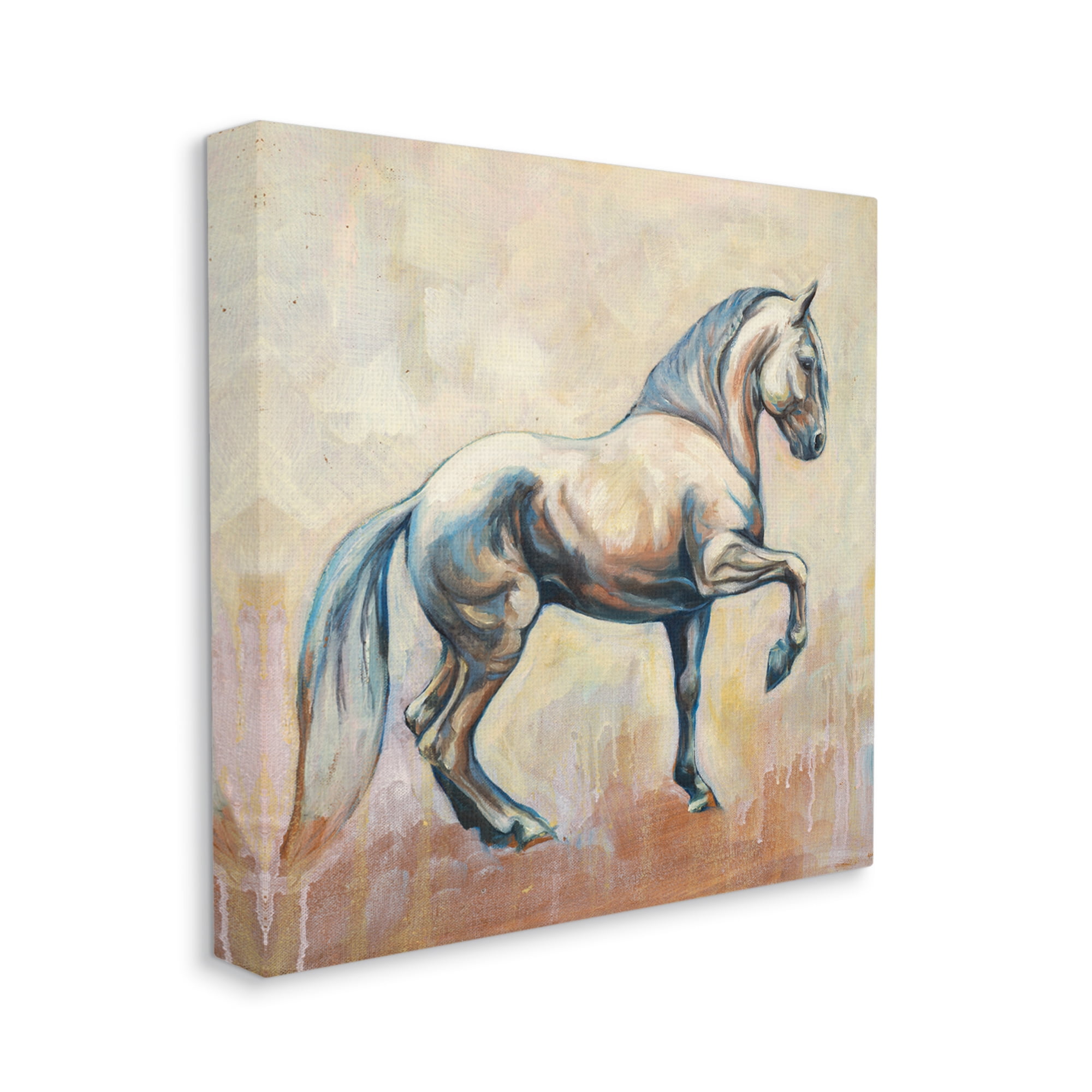 Stupell Industries Modern Prancing Stallion Animals & Insects Painting Gallery Wrapped Canvas Print Wall Art, 17 x 17