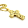 thumbnail image 4 of Stone Stud Cross on Nugget Cross Pendant with Chain Necklace - 2mm 24" Gold-Tone Box Chain, 4 of 4