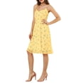 thumbnail image 4 of DARING DIVA Spaghetti Strap Summer Floral Print Midi Dress XS Yellow, 4 of 6