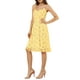 thumbnail image 4 of VESTIDO DE MUJER INSPIRE CHIC Escote en V Tirantes de Espagueti Estampado Floral Corte Acampanado Vestido de Verano Amarillo L, 4 of 7