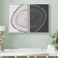thumbnail image 4 of PixonSign Framed Wall Art Set Duotone Spiral Dot Pattern Wood Tree Rings Art Nature Wilderness Farmhouse/Country Art Vintage Canvas Print Wall Decor for Room, Entryway - 16"x24"x2 Panels White, 4 of 5