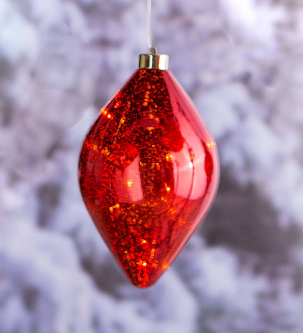 Alert Red Shatterproof Christmas Long Drop Ornament 12.5 inch (320mm)