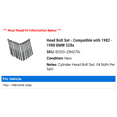 thumbnail image 2 of Head Bolt Set - Compatible with 1982 - 1988 BMW 528e 1983 1984 1985 1986 1987, 2 of 2