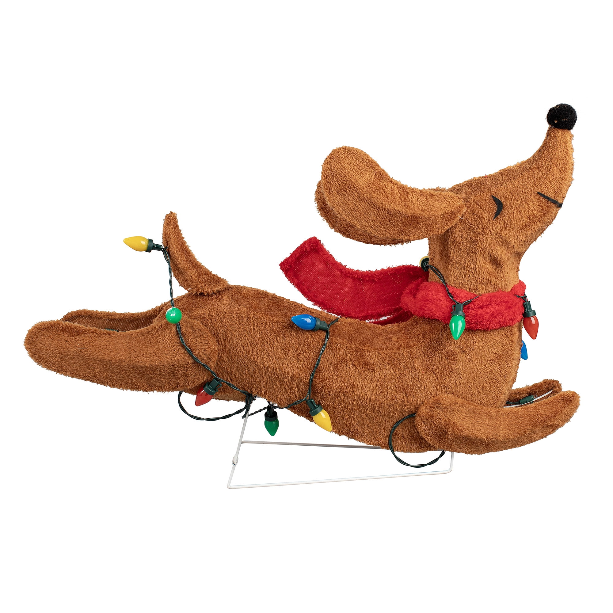 Indoor/Outdoor 50-Count LED Plush Dachshund Christmas Decoration, Multicolor, 30", by Holiday Time