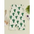 thumbnail image 4 of Nygoyerh 6M 12M 18M 24M Newborn Baby Girls Boys Tank Jumpsuit Cactus Print Sleeveless Romper Shorts with Pockets Infant Toddler Casual Summer One Piece Bodysuit, 4 of 8