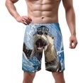 thumbnail image 2 of NICKSUN Men's Swim Trunks, Cute Print Quick Dry Summer Board Beach Shorts with Mesh Lining and Pockets, 2 of 6