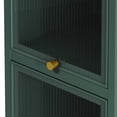thumbnail image 6 of Modern Three-tier Glass Door Cabinet with Featuring Four-tier Storage, for Entryway Living Room Bathroom Dining Room,Dark green, 6 of 10