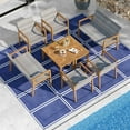 thumbnail image 4 of Costway 8 Pieces Outdoor Furniture Set, Acacia Wood Frame Sofa Set with Rattan Seat, 4 of 9