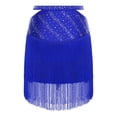 thumbnail image 4 of inlzdz Women's Latin Dance Skirt Fringe Tassels Shiny Ballroom Salsa Skirt for Stage Show Competition Blue S, 4 of 7