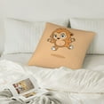 thumbnail image 6 of LNWH Decorative Pillow Covers, Orange Cute Little Monster Square Sofa Decorative Knit Pillow Case, 20"x20", 6 of 8