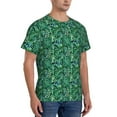 thumbnail image 4 of Yiaed Monstera Leaves Print Mens Short Sleeve Tight Fit T-Shirt, Crewneck Casual Tee-Small, 4 of 5