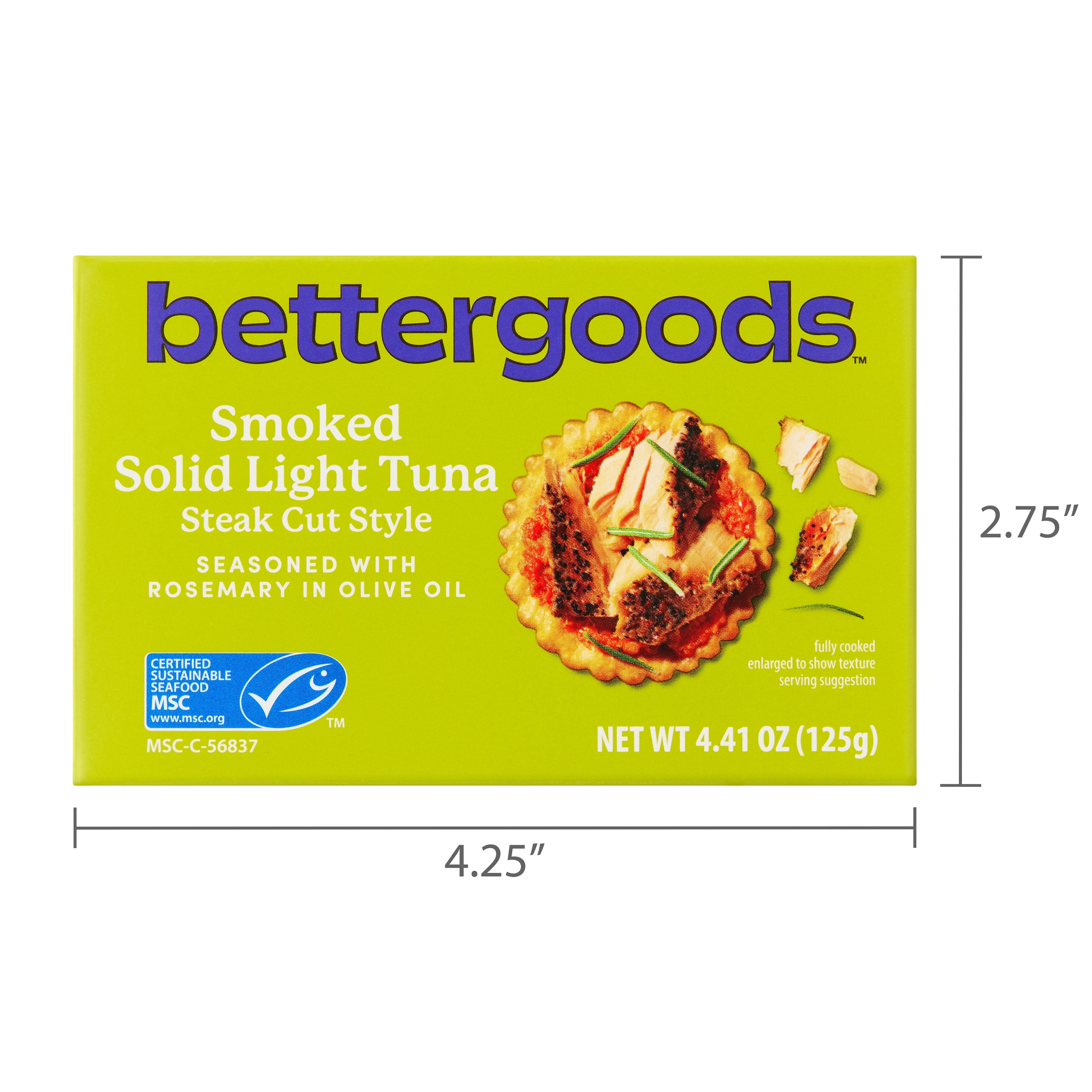 bettergoods Smoked Solid Light Tuna with Rosemary in Olive Oil, 4.41 oz