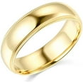 thumbnail image 4 of Pompeii 6mm Milgrain Plain High Polished Dome Wedding Band 10k White, Yellow, Rose Gold, 4 of 6