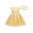 thumbnail image 1 of FOCUSNORM Robe Princesse en Maille pour Petites Filles Bordure en Dentelle Jupe Formelle + Couvre-Chef, 1 of 4
