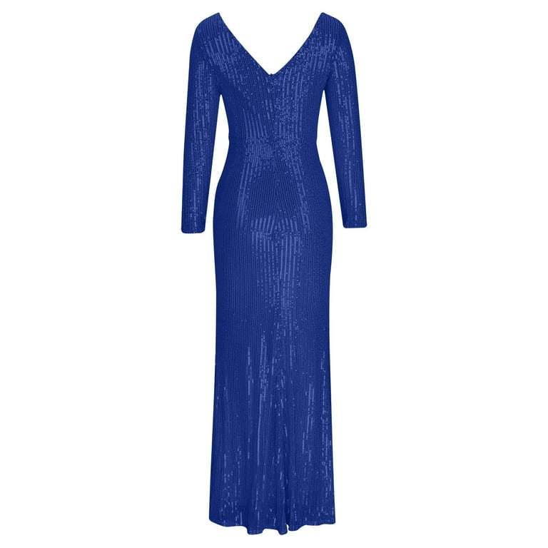 VKOYWKM Petite Sequin Dress for Women Trendy Side Split Mermaid Prom Dresses  Slim Fit High Waisted Evening Dresses Solid V Neck Formal Dresses -  Walmart.com