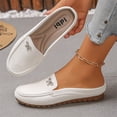 thumbnail image 7 of Mules for Women Soft Comfortable Orthopedic Leather Shoes Fashion Slip On Stitched Flat-Soled Casual Backless Loafers with Cute Bow, 37, 7 of 7