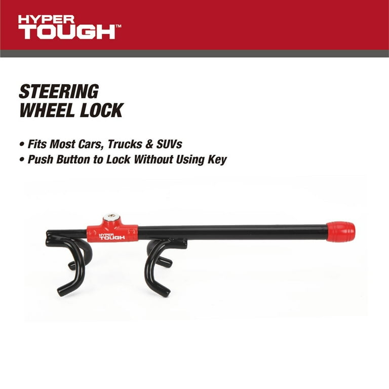 2 pack) Hyper Tough Universal Steering Wheel Lock Anti-Theft Car