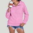 thumbnail image 4 of WEAIXIMIUNG Sweatshirts à Col Rond pour Femmes, Designs Mignons, Hoodie Décontracté Uni avec Poche et Col Montant, Coupe Ample, 4 of 7