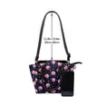 thumbnail image 4 of Lsque Cartoon Donut Planets Pattern Leather Rivet Shoulder Bag – Elegant Genuine Leather & Microfiber PU Crossbody with Detachable Adjustable Strap, 4 of 5