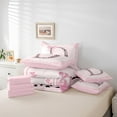 thumbnail image 6 of Castle Fairy Initial D 7pcs Bedding Comforter Set,Dreamy Princess Queen Bedding Sets Super Cozy,Leopard Print Queen Sheet Sets,Breathable Flower Home Decor,Reversible, 6 of 8