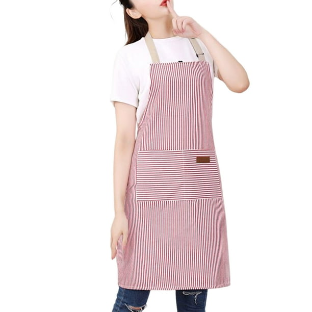 Delantal de Cocina Sweethay Tela Ligera para la Cintura Raya Rosa