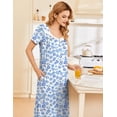 thumbnail image 5 of Ekouaer Long Nightgown for Women Short Sleeve Sleepwear Plus Size Loungewear Mumu Dress Lounge Dress with Pockets, 5 of 6