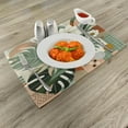 thumbnail image 2 of Ambesonne Mid Century Modern Place Mats Set of 4, Leafy Huddle Art, Standard Size, Laurel Green Peach, 2 of 5