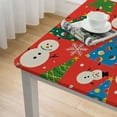 thumbnail image 5 of HAOXIT Christmas Christmas Table Cloth Rectangle Red s, Tree Print Party Decoration Christmas Table Cover 46*46, 5 of 8