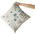 thumbnail image 4 of Brown Blue Floral Pillow Covers 18x18 Set of 2 Cute Botanical Print Vintage FlowerLeave Decorative Throw Pillows Fall Seasonal Pillowcase Cotton Square Cushion Cover Decor, 4 of 6