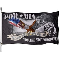 FRF 3x5 POW MIA Eagle Flag 3' x 5' Outdoor- All Gave Some Some Gave All, You are Not Forgotten Flags Banner